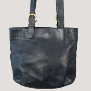 Vintage Coach 4157 USA Black Leather Waverly Soho Tote Buckle Shoulder Bag